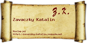 Zavaczky Katalin névjegykártya